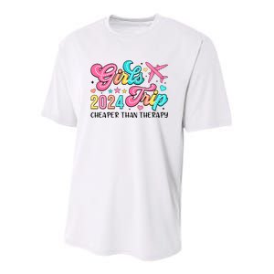 Funny Girl Trip 2024 Cheaper Thsn Therapy Youth Performance Sprint T-Shirt