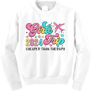 Funny Girl Trip 2024 Cheaper Thsn Therapy Kids Sweatshirt