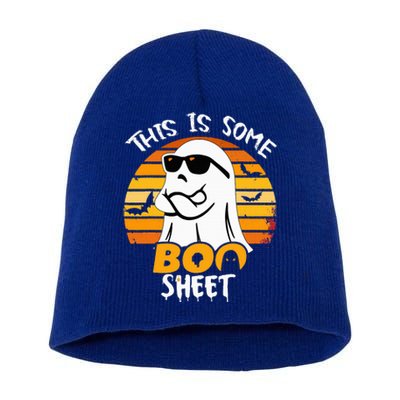 Funny Ghost This Is Some Boo Sheet Horror Halloween Costume Short Acrylic Beanie