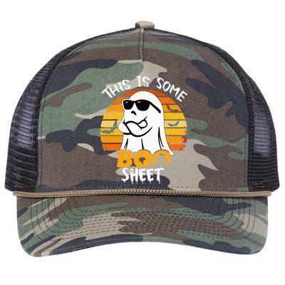 Funny Ghost This Is Some Boo Sheet Horror Halloween Costume Retro Rope Trucker Hat Cap