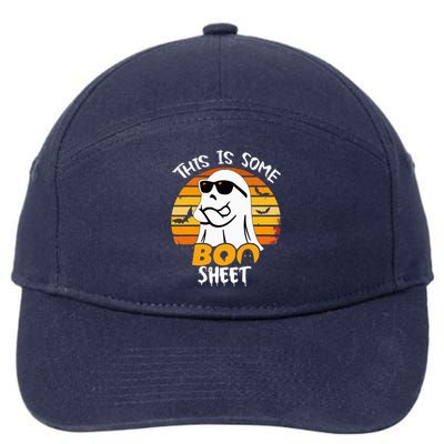 Funny Ghost This Is Some Boo Sheet Horror Halloween Costume 7-Panel Snapback Hat