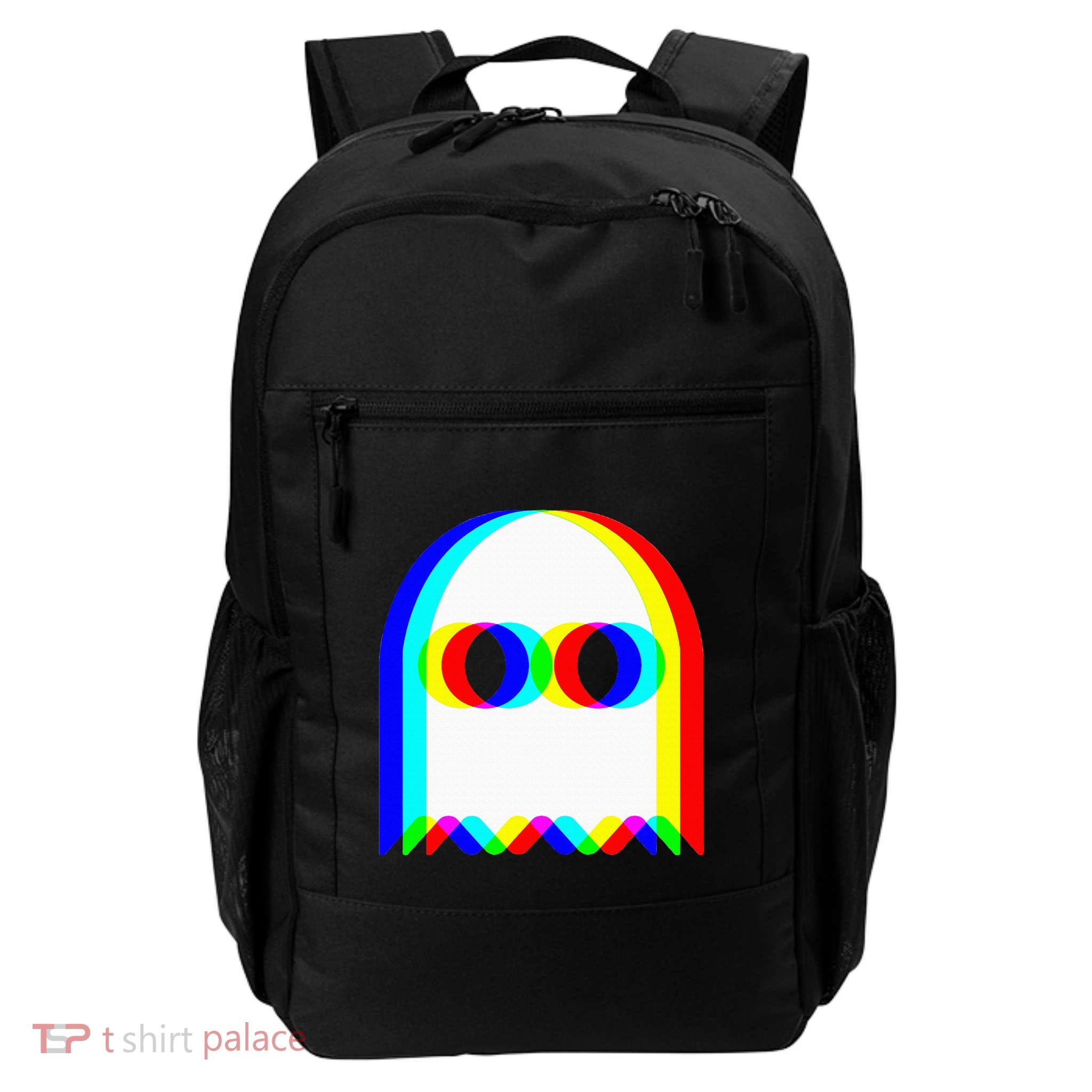 Funny Ghost Trippy Vaporwave Halloween Techno Rave Edm Party Daily Commute Backpack