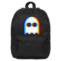 Funny Ghost Trippy Vaporwave Halloween Techno Rave Edm Party 16 in Basic Backpack