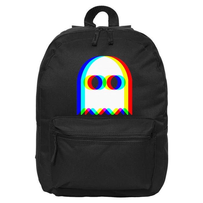 Funny Ghost Trippy Vaporwave Halloween Techno Rave Edm Party 16 in Basic Backpack