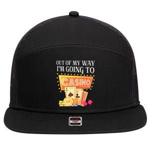 Funny Going To The Casino Design For Card Game Lovers 7 Panel Mesh Trucker Snapback Hat