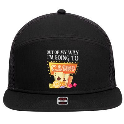 Funny Going To The Casino Design For Card Game Lovers 7 Panel Mesh Trucker Snapback Hat