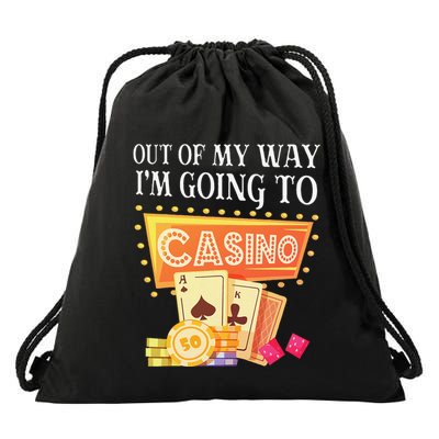 Funny Going To The Casino Design For Card Game Lovers Drawstring Bag