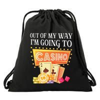 Funny Going To The Casino Design For Card Game Lovers Drawstring Bag
