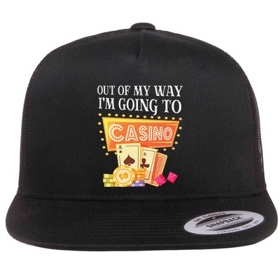 Funny Going To The Casino Design For Card Game Lovers Flatbill Hat