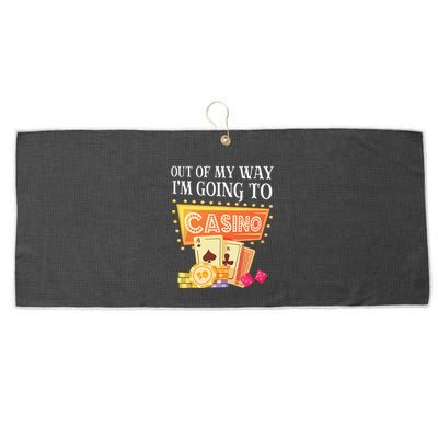 Funny Going To The Casino Design For Card Game Lovers Large Microfiber Waffle Golf Towel