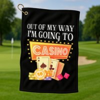Funny Going To The Casino Design For Card Game Lovers Golf Towel