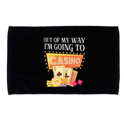 Funny Going To The Casino Design For Card Game Lovers Microfiber Hand Towel