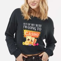 Funny Going To The Casino Design For Card Game Lovers Cropped Pullover Crew