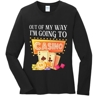 Funny Going To The Casino Design For Card Game Lovers Ladies Long Sleeve Shirt