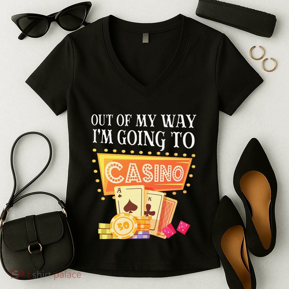 Funny Going To The Casino Design For Card Game Lovers Women's V-Neck T-Shirt