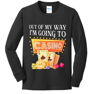 Funny Going To The Casino Design For Card Game Lovers Kids Long Sleeve Shirt