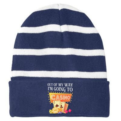 Funny Going To The Casino Design For Card Game Lovers Striped Beanie with Solid Band