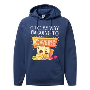 Funny Going To The Casino Design For Card Game Lovers Performance Fleece Hoodie