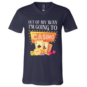 Funny Going To The Casino Design For Card Game Lovers V-Neck T-Shirt