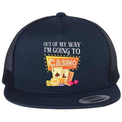 Funny Going To The Casino Design For Card Game Lovers Flat Bill Trucker Hat