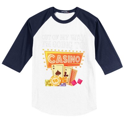 Funny Going To The Casino Design For Card Game Lovers Baseball Sleeve Shirt