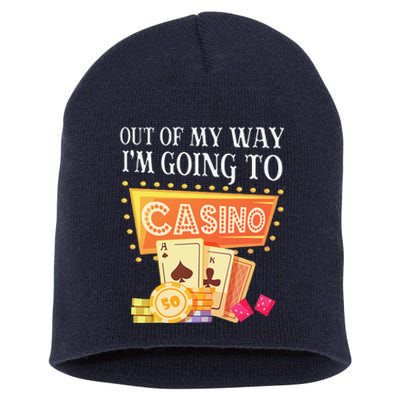 Funny Going To The Casino Design For Card Game Lovers Short Acrylic Beanie