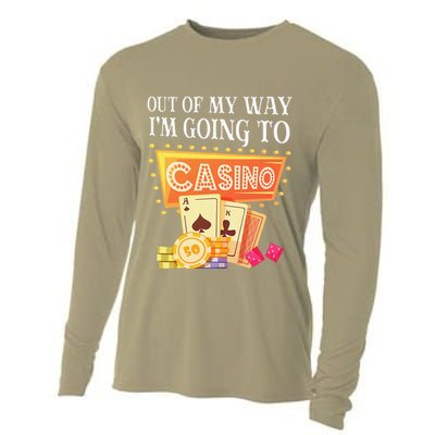Funny Going To The Casino Design For Card Game Lovers Cooling Performance Long Sleeve Crew
