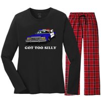 Funny Got Too Silly Goose Women's Long Sleeve Flannel Pajama Set 