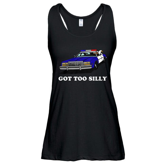 Funny Got Too Silly Goose Ladies Essential Flowy Tank