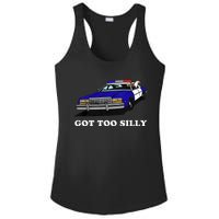 Funny Got Too Silly Goose Ladies PosiCharge Competitor Racerback Tank