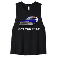 Funny Got Too Silly Goose Women's Racerback Cropped Tank