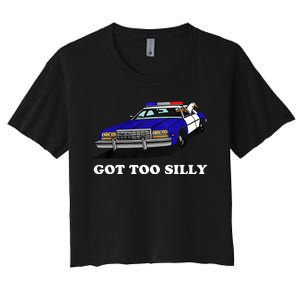 Funny Got Too Silly Goose Women's Crop Top Tee