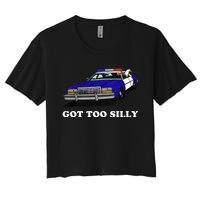 Funny Got Too Silly Goose Women's Crop Top Tee