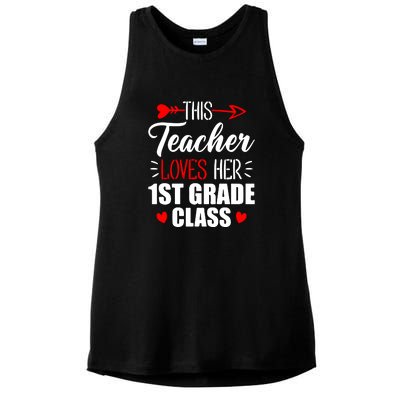 First Grade Teacher This Teacher Loves Her 1st Grade Class Gift Ladies PosiCharge Tri-Blend Wicking Tank