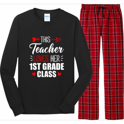 First Grade Teacher This Teacher Loves Her 1st Grade Class Gift Long Sleeve Pajama Set