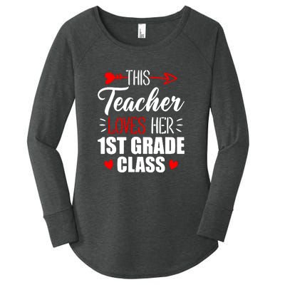 First Grade Teacher This Teacher Loves Her 1st Grade Class Gift Women's Perfect Tri Tunic Long Sleeve Shirt