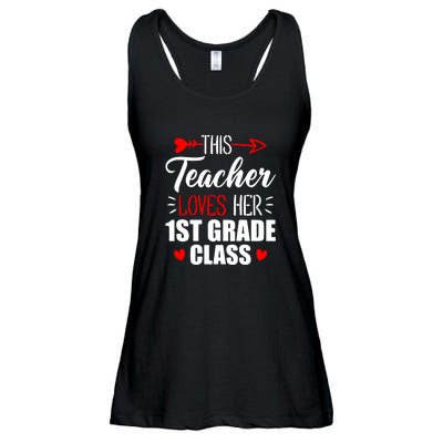 First Grade Teacher This Teacher Loves Her 1st Grade Class Gift Ladies Essential Flowy Tank