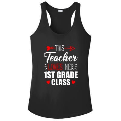 First Grade Teacher This Teacher Loves Her 1st Grade Class Gift Ladies PosiCharge Competitor Racerback Tank