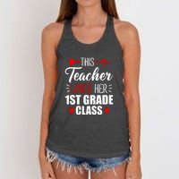 First Grade Teacher This Teacher Loves Her 1st Grade Class Gift Women's Knotted Racerback Tank