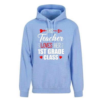 First Grade Teacher This Teacher Loves Her 1st Grade Class Gift Unisex Surf Hoodie