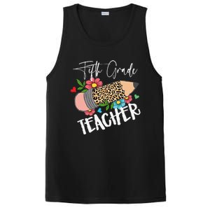 Fifth Grade Teacher Leopard Pencil 5th Grade  Teacher PosiCharge Competitor Tank