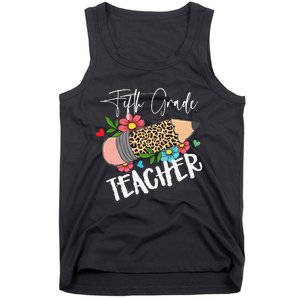 Fifth Grade Teacher Leopard Pencil 5th Grade  Teacher Tank Top