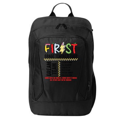 First Grade Teacher 1st Grade Teacher Life Back To School City Backpack