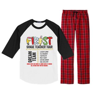 First Grade Teacher 1st Grade Teacher Life Back To School Raglan Sleeve Pajama Set