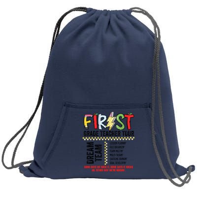 First Grade Teacher 1st Grade Teacher Life Back To School Sweatshirt Cinch Pack Bag