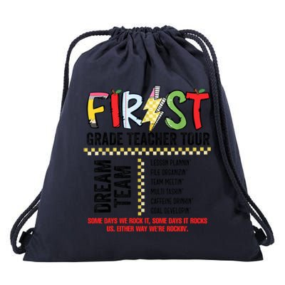 First Grade Teacher 1st Grade Teacher Life Back To School Drawstring Bag