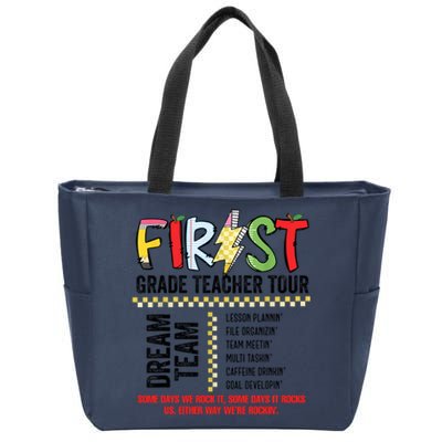 First Grade Teacher 1st Grade Teacher Life Back To School Zip Tote Bag