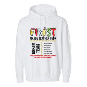 First Grade Teacher 1st Grade Teacher Life Back To School Garment-Dyed Fleece Hoodie