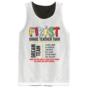 First Grade Teacher 1st Grade Teacher Life Back To School Mesh Reversible Basketball Jersey Tank