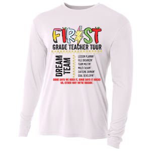 First Grade Teacher 1st Grade Teacher Life Back To School Cooling Performance Long Sleeve Crew